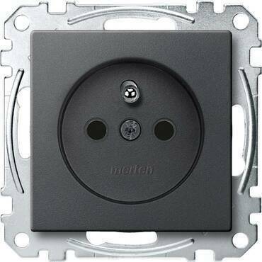 Zásuvka 230 V jednonásobná Schneider Electric Merten bezšroubové antracit