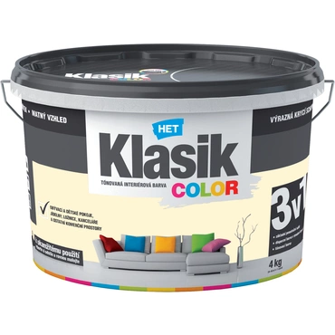 Malba interiérová HET Klasik Color žlutý vanilkový, 4 kg