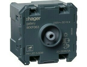Přístroj stmívač dotykový Hager 45×45 mm 20–250 W