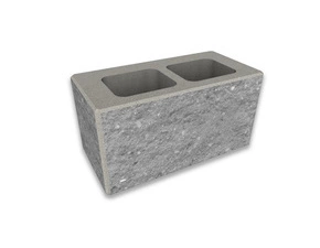 Tvárnice plotová štípaná CS Blok 20 sloupková šedá 200×400×200 mm