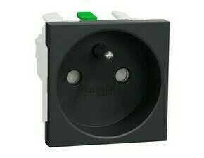 Zásuvka 230 V jednonásobná Schneider Electric Unica Nová 2 moduly antracit