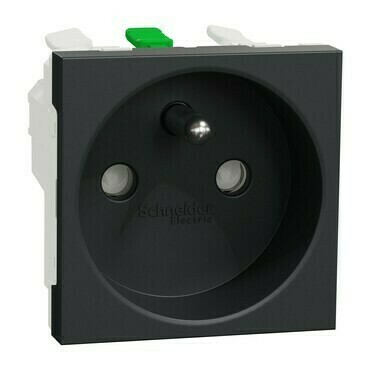 Zásuvka 230 V jednonásobná Schneider Electric Unica Nová 2 moduly antracit