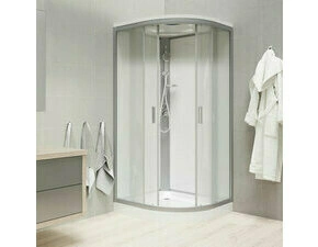 Box sprchový Mereo CK35172KBSW 800×800 mm, se stříškou satin/Point R550