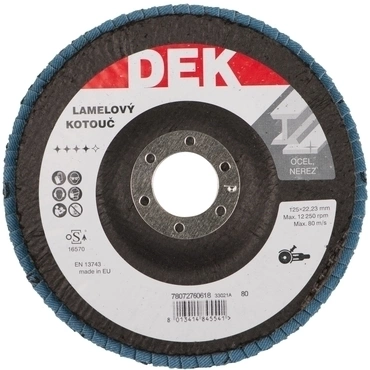 Kotouč brusný lamelový DEK 125×22,23 mm 80