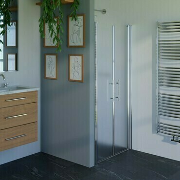 Dveře sprchové WECCO 900 mm lesklý hliník/matné sklo