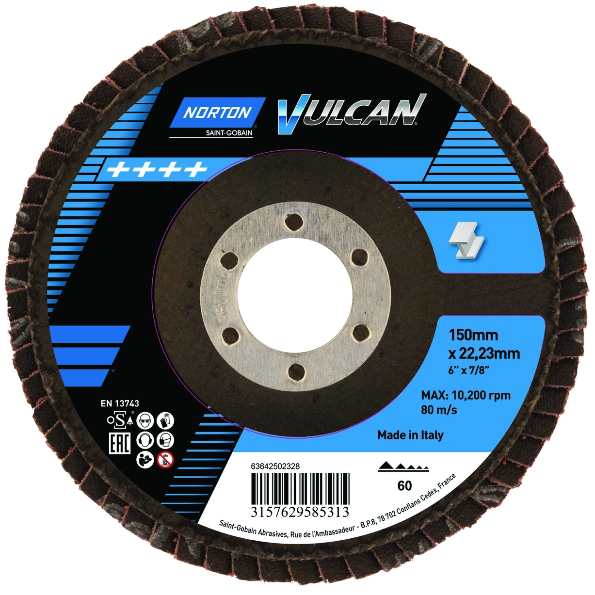 NORTON Kotouč brusný lamelový Norton Vulcan R842 150×22,23 mm 60
