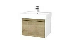 Skříňka umyvadlová Dřevojas BONO SZZ 60 bílá lesk/Arlington vč. umyvadla Glance