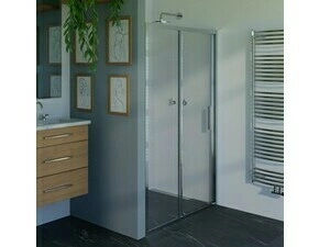 Dveře sprchové WECCO 1100 mm leštěný hliník/čiré sklo