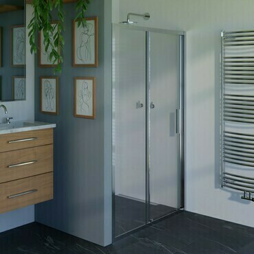 Dveře sprchové WECCO 1100 mm leštěný hliník/čiré sklo