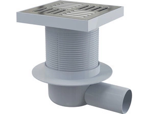 Vpust podlahová Alca APV5411 150×150 mm DN 50 boční nerezová mřížka