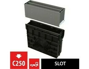 Vpust venkovní štěrbinová Alca AVZ101R-R324R se symetrickým revizním nástavcem 160 mm, nerez