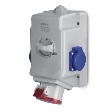 Zásuvka nástěnná Scame Optima 513.1657-2FNS s vypínačem 16 A