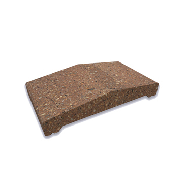 Stříška plotová štípaná CS Blok 30 hnědá 230×400×77 mm
