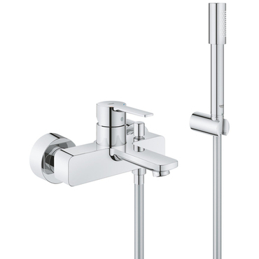 Baterie vanová nástěnná Grohe Lineare chrom s přepínačem a sprchovým setem 33850001