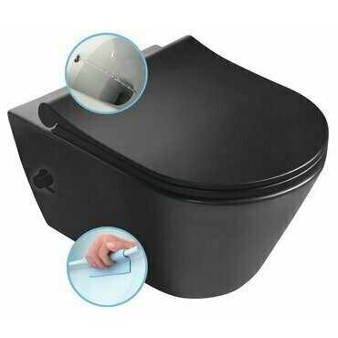 WC závěsné Sapho Awa Cleanwash Rimless integrovaná baterie