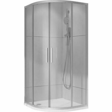 Kout sprchový Wecco 900×900 mm lesklý hliník/čiré sklo R550