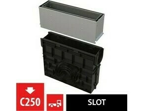 Vpust venkovní štěrbinová Alca AVZ101R-R322R s asymetrickým revizním nástavcem 160 mm, nerez