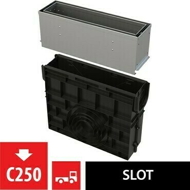 Vpust venkovní štěrbinová Alca AVZ101R-R322R s asymetrickým revizním nástavcem 160 mm, nerez