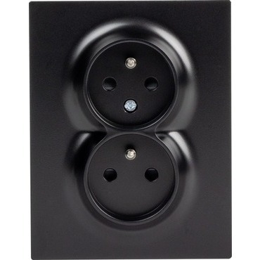 Zásuvka 230 V dvojnásobná TEM Logiq černá