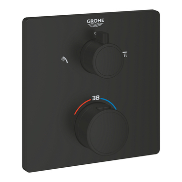 Díl nadomítkový Grohe Grohtherm matte black s přepínačem 1022092430