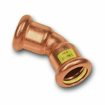 Oblouk 45° lisovací Sanha Cu Press Gas 10041 42 mm FF