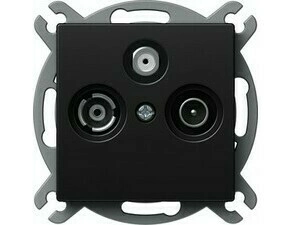 Zásuvka anténní koncová TEM Logiq TV/R/SAT černá