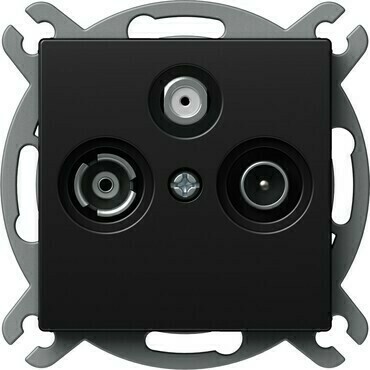 Zásuvka anténní koncová TEM Logiq TV/R/SAT černá