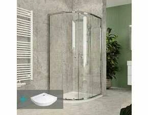 Kout sprchový s vaničkou Mereo Kora Lite 800×800 mm chrom/čiré sklo R550