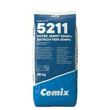 Potěr cementový 20 MPa Cemix 5211 jemný 25 kg