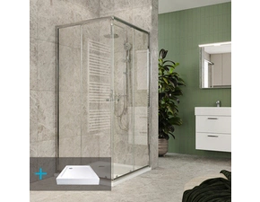 Kout sprchový s vaničkou Mereo Kora Lite 900×900 mm chrom/čiré sklo