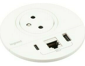 Zásuvka zapuštěná Incara Legrand Disq 80 1× 230 V, 1× USB A+C, 1× RJ45