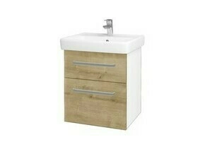 Skříňka umyvadlová Dřevojas Q MAX SZZ2 55 bílá lesk/Arlington vč. umyvadla Q