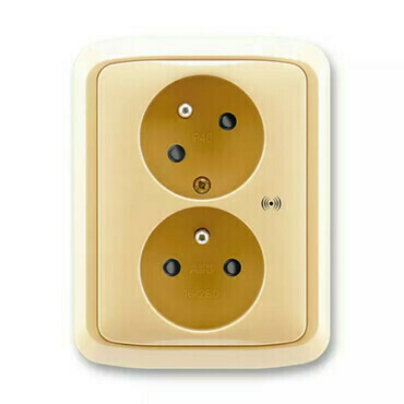 Zásuvka 230 V dvojnásobná ABB Tango IP 40 s akustickou signalizací béžová