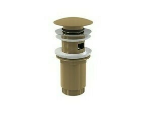Výpust umyvadlová Click/Clack Alca A392-G-B 5/4" s přepadem, velká zátka GOLD-kartáčovaný mat