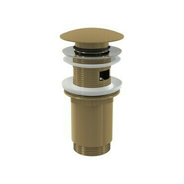 Výpust umyvadlová Click/Clack Alca A392-G-B 5/4" s přepadem, velká zátka GOLD-kartáčovaný mat