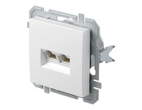 Zásuvka datová TEM Logiq CAT6S 2× RJ45 bílá