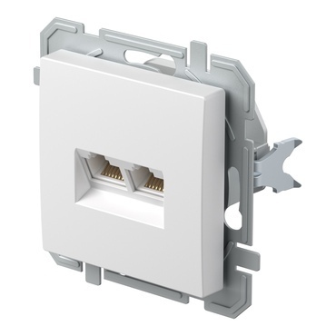 Zásuvka datová TEM Logiq CAT6S 2× RJ45 bílá