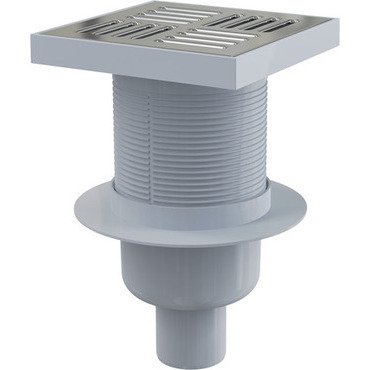 Vpust podlahová Alca APV6411 150×150 mm DN 50 přímá nerezová mřížka