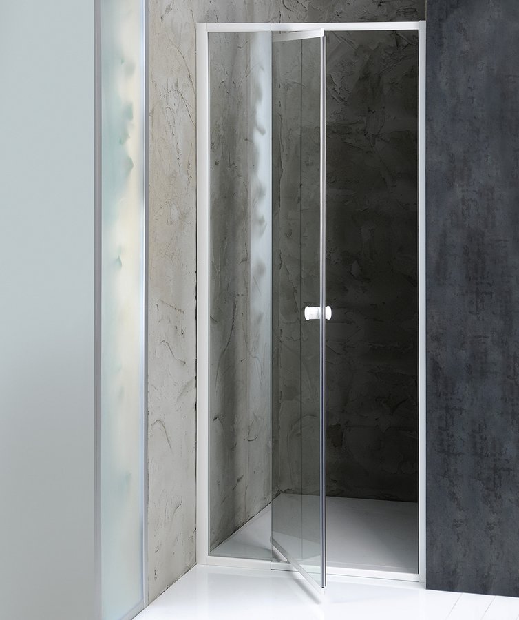 Dveře sprchové Aqualine Amico 1 040–1 220 mm bílá/čiré sklo
