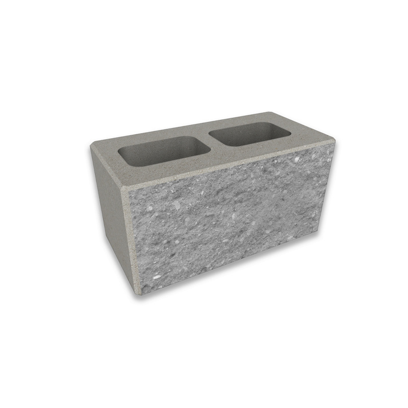 CS-BETON Tvárnice plotová štípaná CS Blok 20 koncová šedá 200×400×200 mm