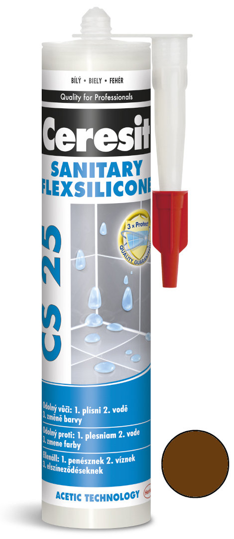 Tmel silikonový sanitární Ceresit CS 25 chocolate 280 ml
