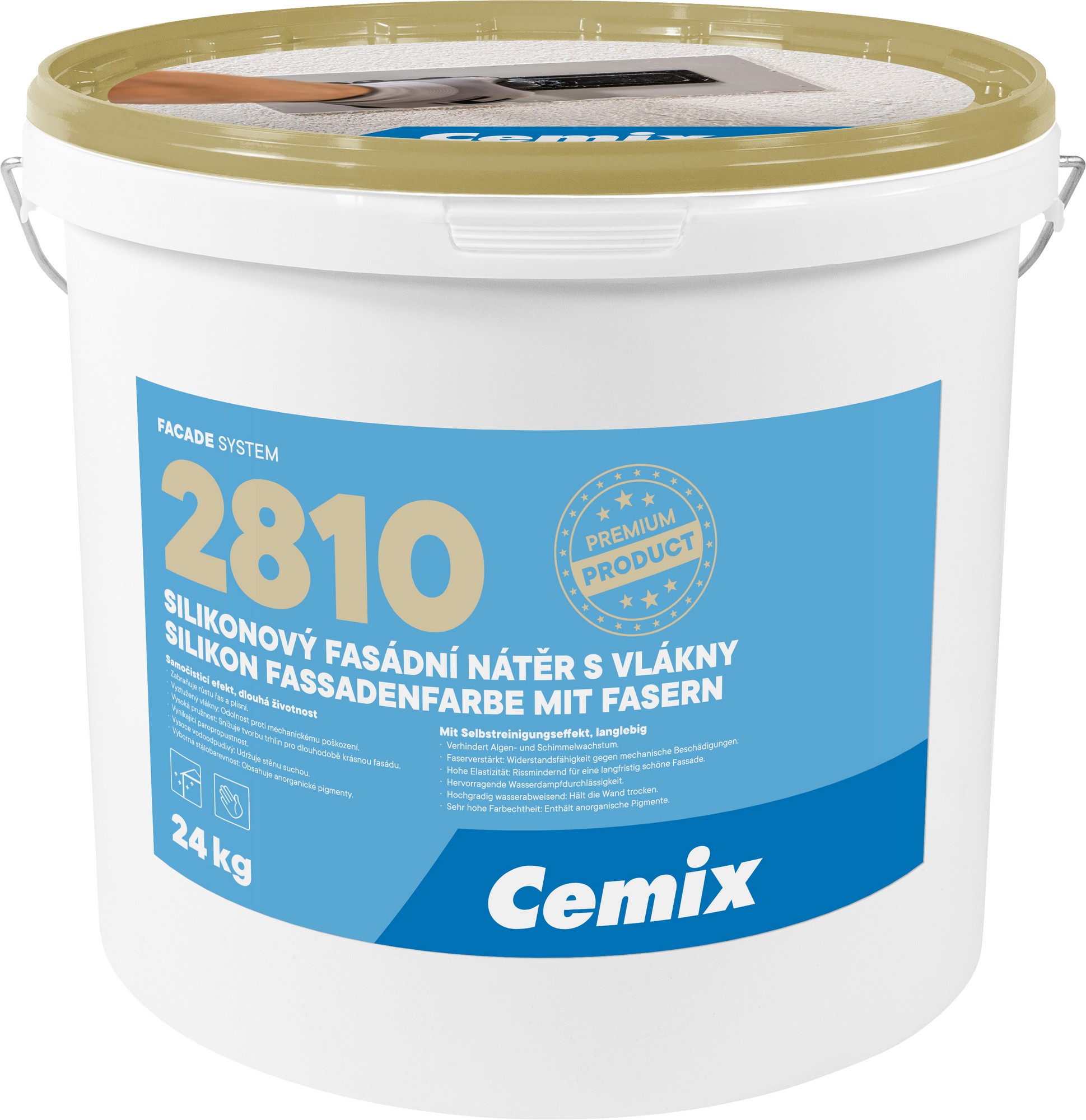 Levně Barva fasádní silikonová s vlákny Cemix 2810 24 kg