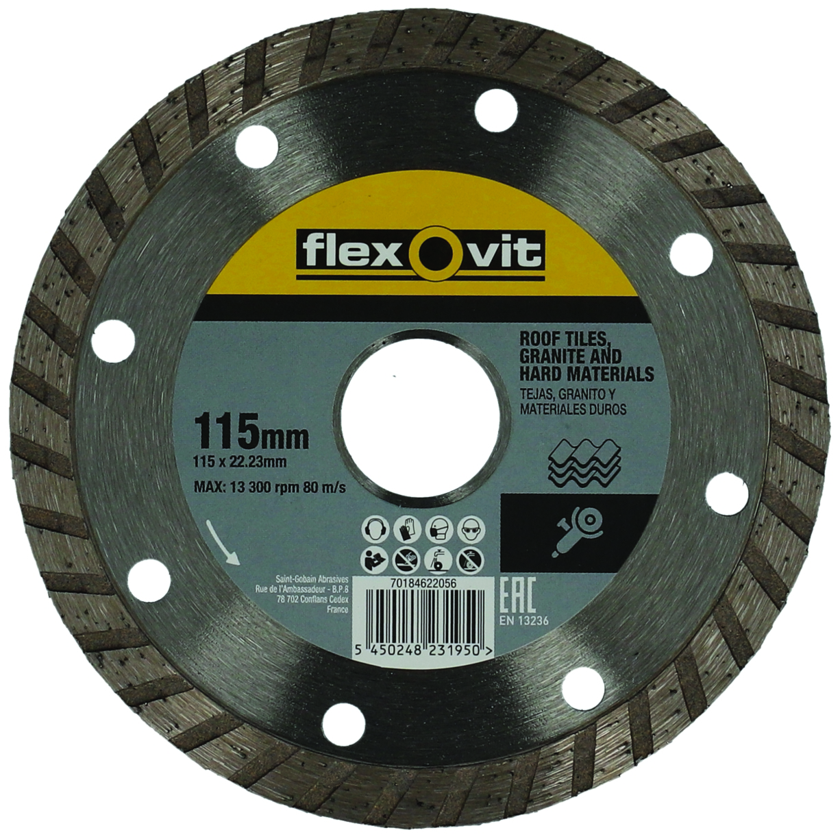Kotouč řezný DIA Flexovit CR Turbo 115×22,23×7 mm