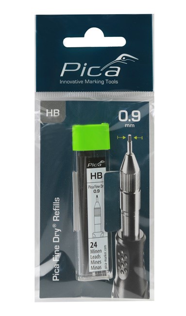 Tuhy náhradní Pica Fine Dry 0,9 mm černé 24 ks tvrdost HB