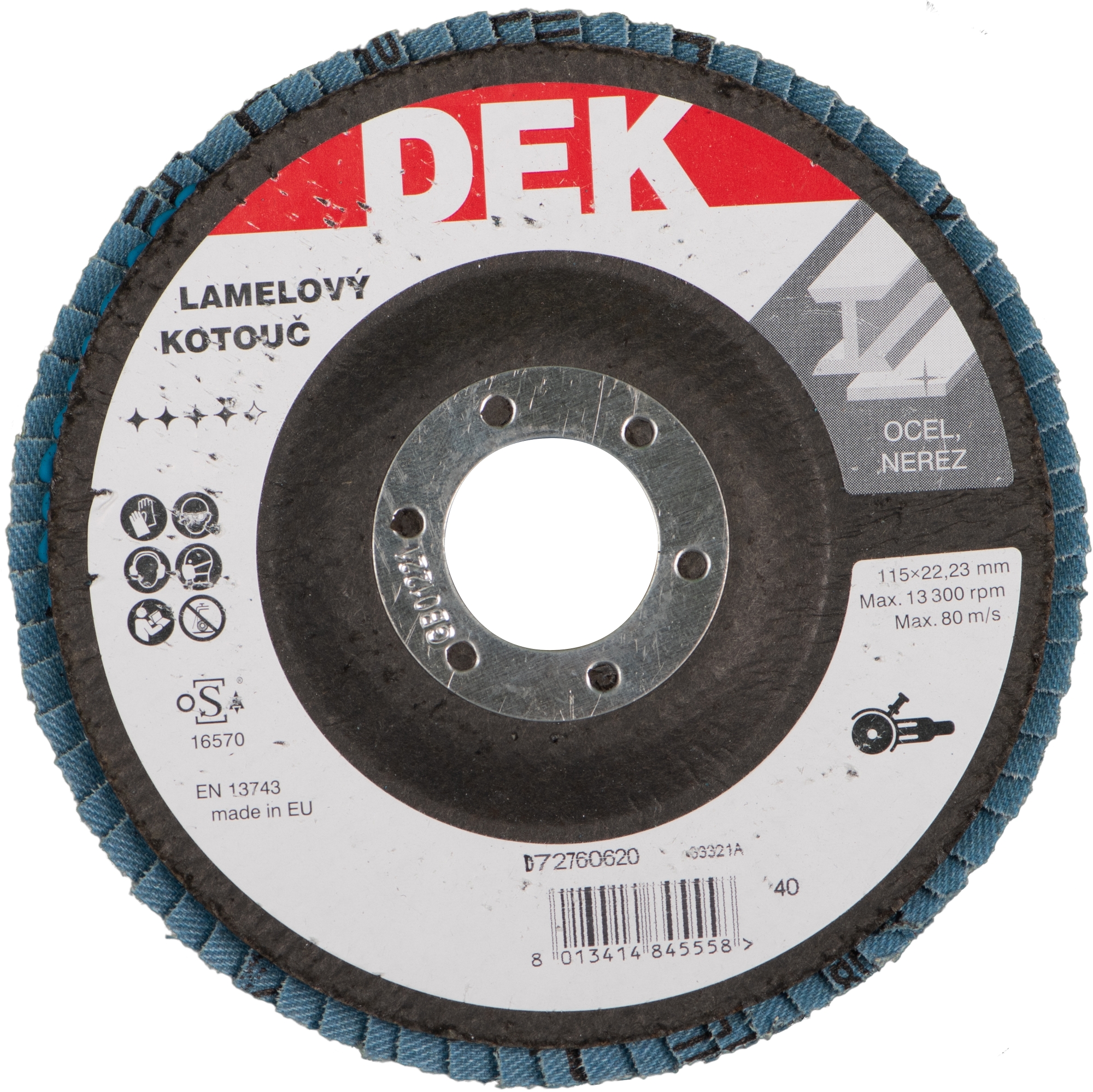 Kotouč brusný lamelový DEK 115×22,23 mm 40