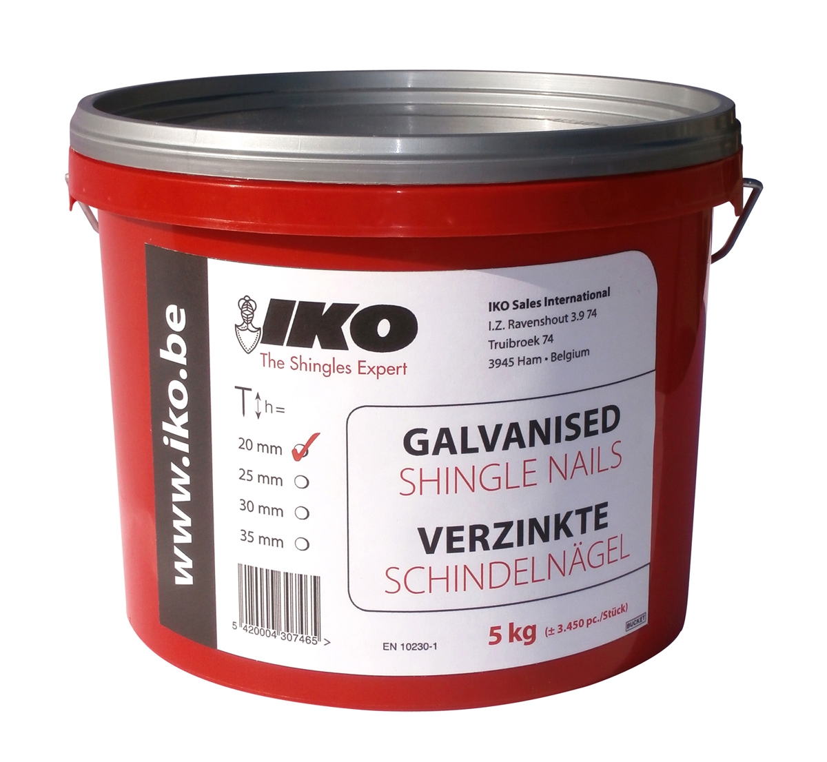 Hřebíky galvanizované IKO 20 mm 5 kg