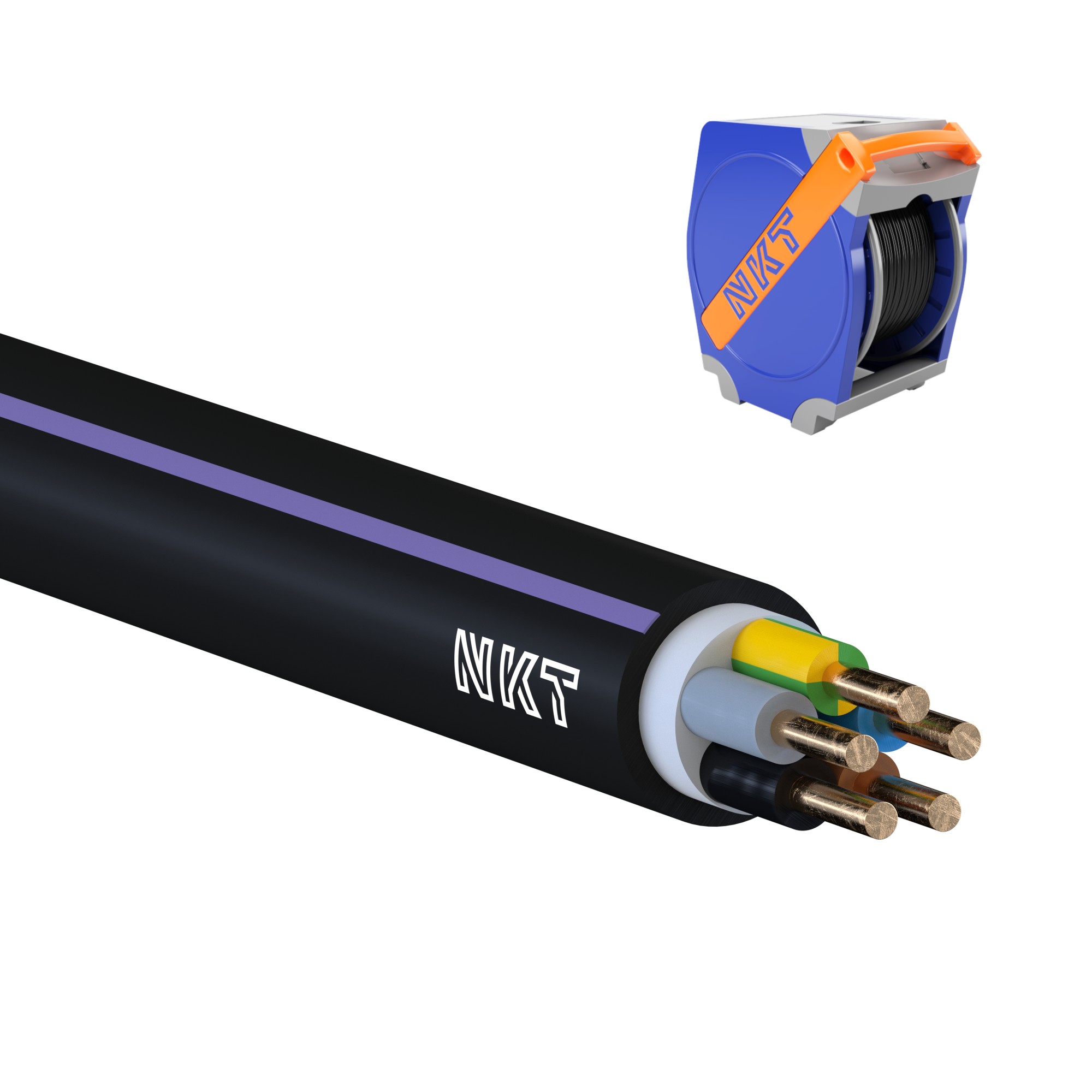 Kabel NKT CYKY-J 5× 1,5 RE 500 m/Qaddy box