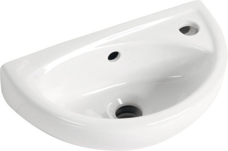 Umývátko Aqualine Oval TP040 390×233 mm s otvorem vpravo