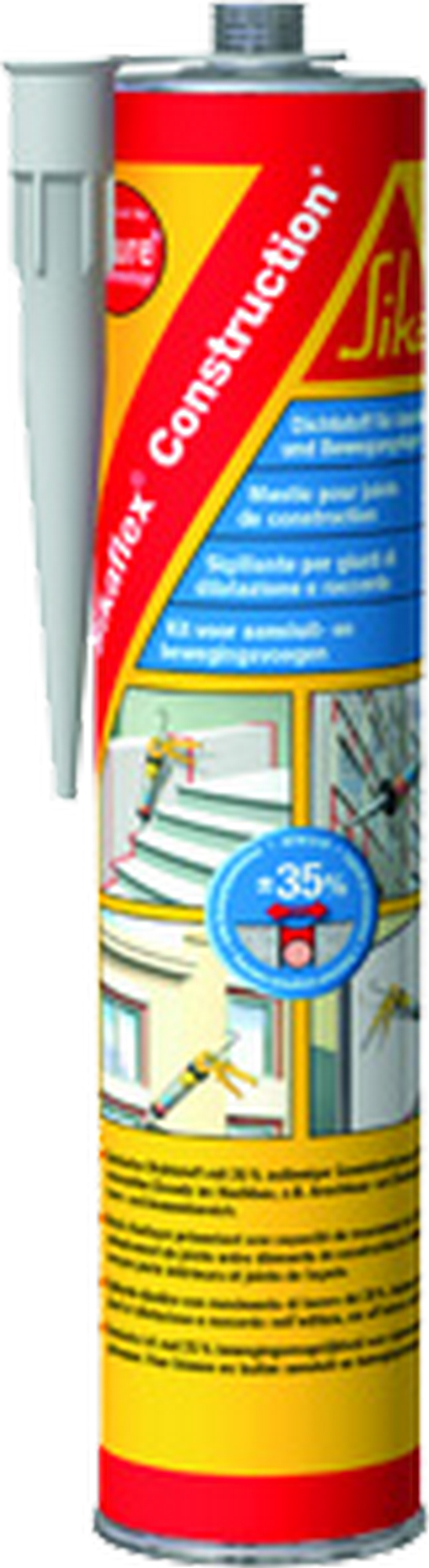 Tmel polyuretanový Sikaflex Construction+ šedý 600 ml