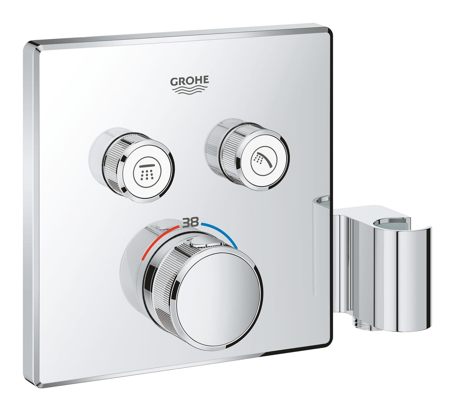 Díl nadomítkový Grohe Grohtherm SmartControl s 2 ventily s držákem chrom 29125000